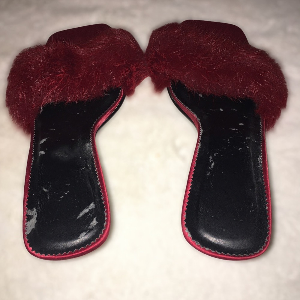 Victoria Secret Vintage Faux Fur Kitten Heels 8 - Picture 5 of 11